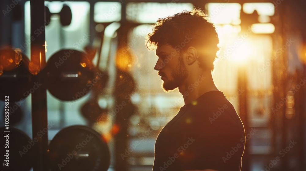 Silhouette of a Man in the Gym Silhouette of a Man in the Gym