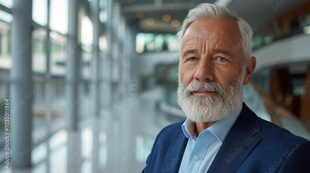 Portrait of a confident mature businessman in a modern office building. Portrait of a confident mature businessman in a modern office building.