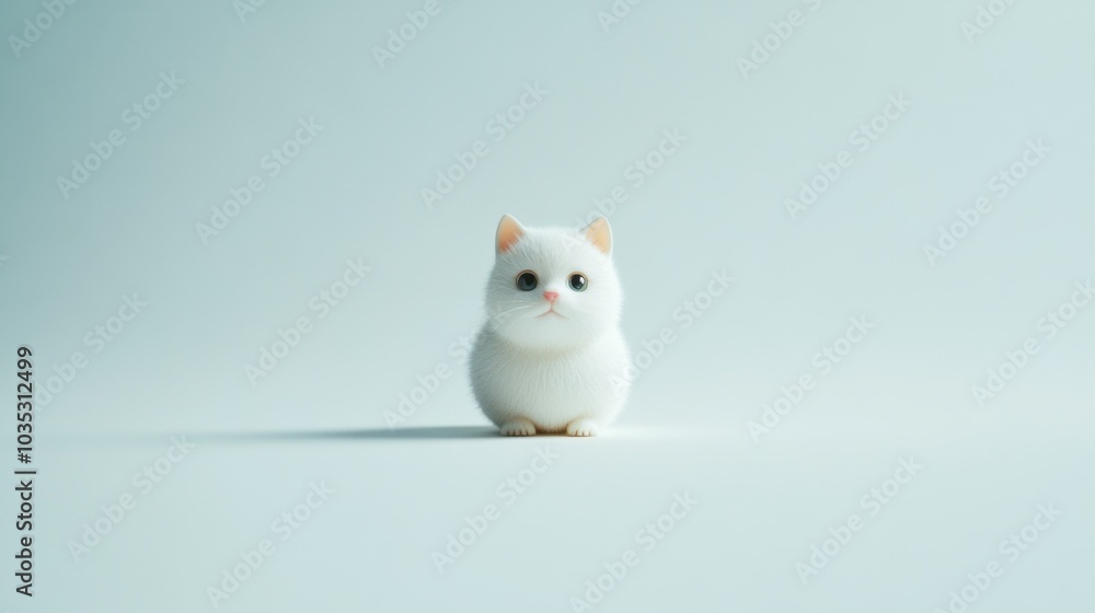 A tiny, cute pastel-colored cat poses against a pristine white backdrop, capturing the essence of cuteness and playfulness, ideal for pet-themed imagery and marketing. A tiny, cute pastel-colored cat poses against a pristine white backdrop, capturing the essence of cuteness and playfulness, ideal for pet-themed imagery and marketing.