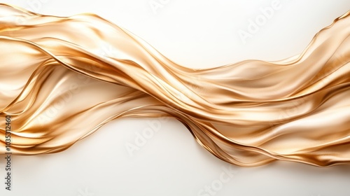 A captivating image of golden silk fabric flowing effortlessly in soft, elegant waves, symbolizing luxury and grace with an emphasis on texture and movement.