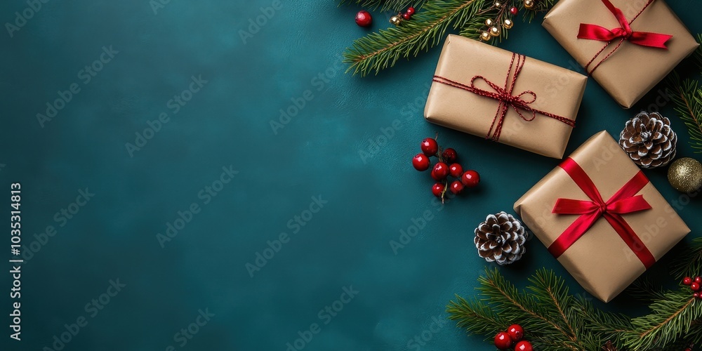 Elegant Holiday Gift Boxes on Colorful Background Elegant Holiday Gift Boxes on Colorful Background