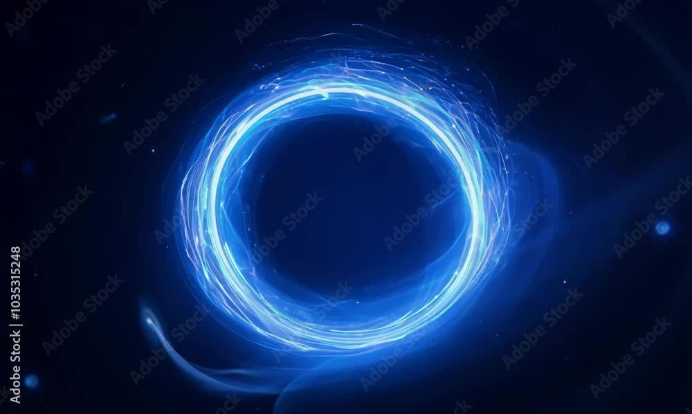 hypnotic blue light ring formation in an abstract looping background hypnotic blue light ring formation in an abstract looping background