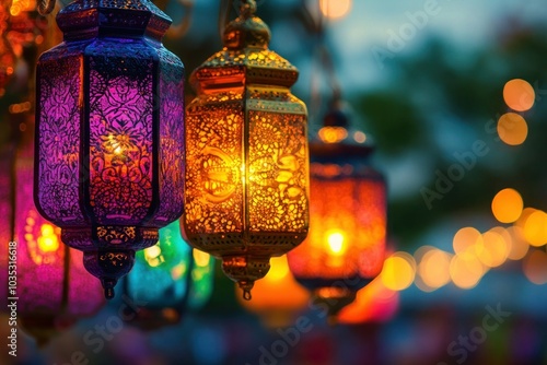 Festive Diwali Lanterns: Colorful Patterns and Glowing Lights in Commercial Photography