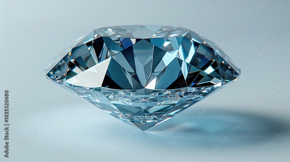 A stunning blue diamond reflecting light with precise facets, showcasing brilliance against a soft backdrop. Generative AI A stunning blue diamond reflecting light with precise facets, showcasing brilliance against a soft backdrop. Generative AI
