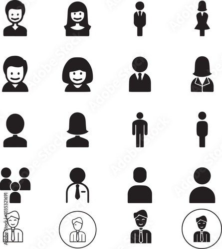 Woman Man 20 icon vector set 