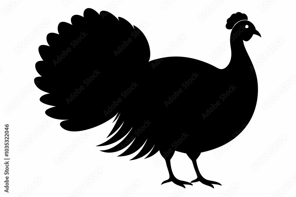 Silhouette turkey on white background. Silhouette turkey on white background.