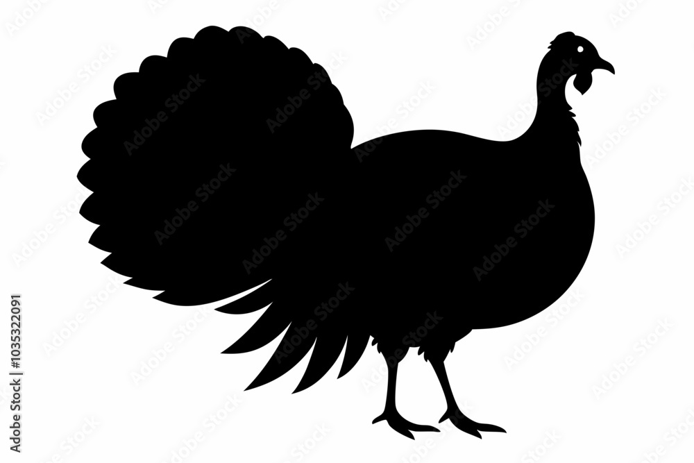 Silhouette turkey on white background. Silhouette turkey on white background.