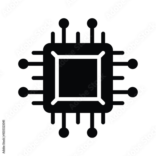 Download this unique icon of ai processor, microprocessor vector