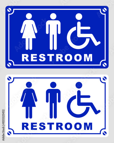 restroom toilet sign printable public signage symbol wc simple template design