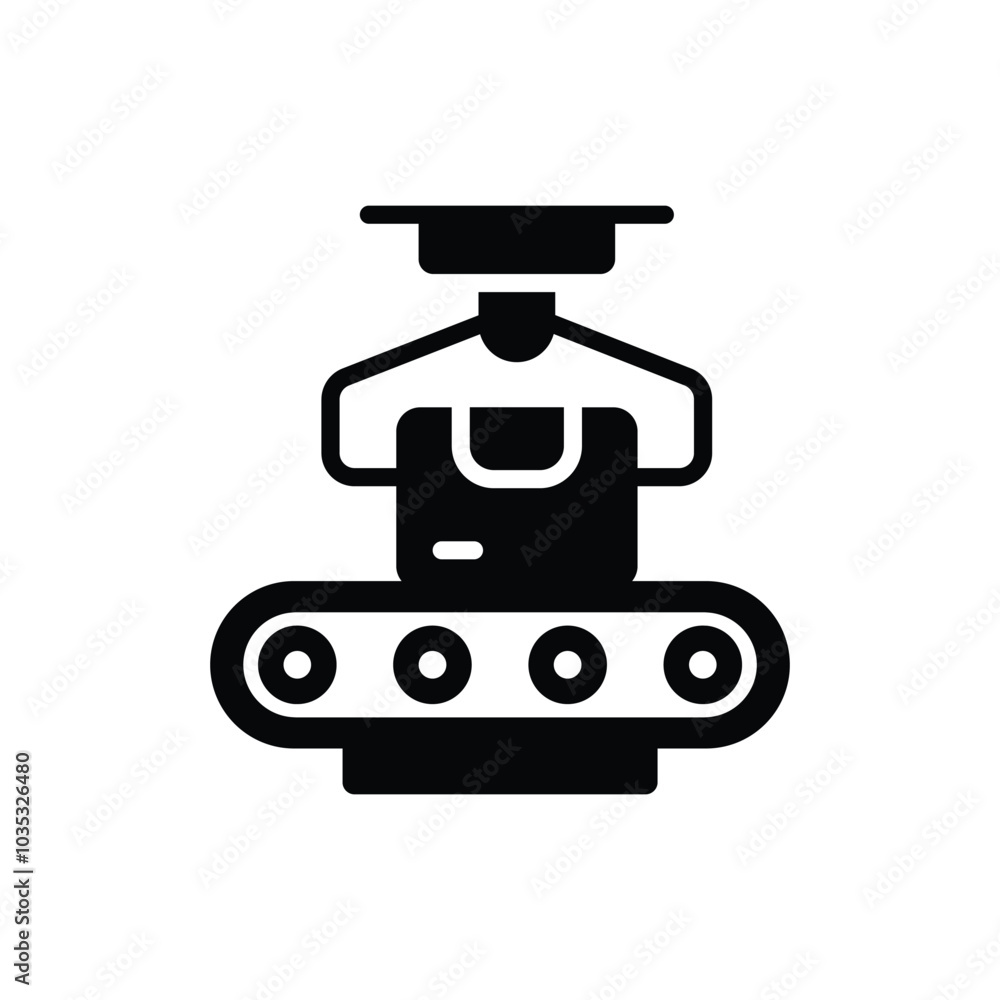 Robot conveyor, artificial intelligence manufacturing vector design Robot conveyor, artificial intelligence manufacturing vector design