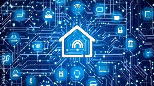 A modern and contemporary smart home interior featuring motion sensitive lighting and app controlled locks for convenience security and intelligent automation