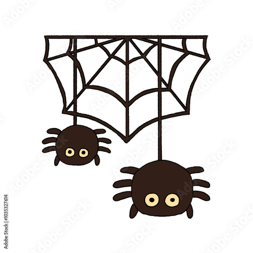 Cute Spider PNG Sticker hand drawn illustration photo