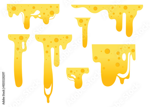 Cheese melting  vector Illustration design