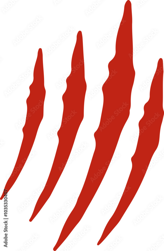 A bold red graphic illustration of claw marks with dripping blood on a white background. The jagged lines and blood droplets evoke a sense of danger and aggression. A bold red graphic illustration of claw marks with dripping blood on a white background. The jagged lines and blood droplets evoke a sense of danger and aggression.