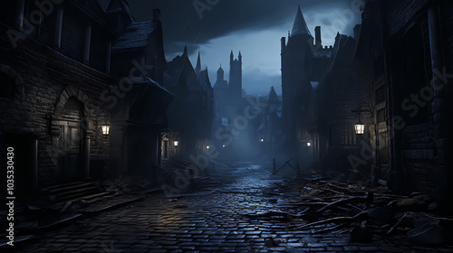 Fototapeta Naklejka Na Ścianę i Meble -  old street in the night