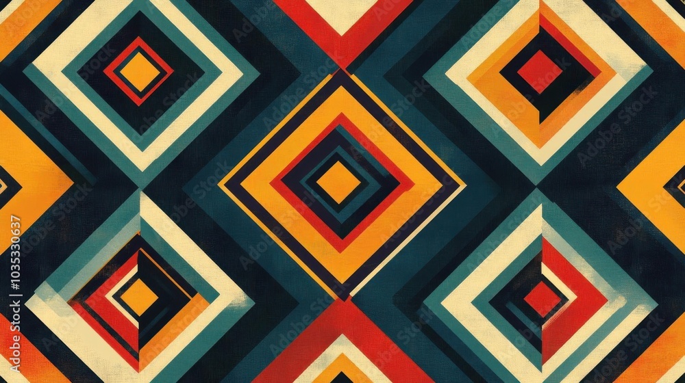 Thaiinspired modern pattern with bold geometric shapes and overlapping line illustrations, Thai textile, seamless geometric art, Thaiinspired modern pattern with bold geometric shapes and overlapping line illustrations, Thai textile, seamless geometric art,