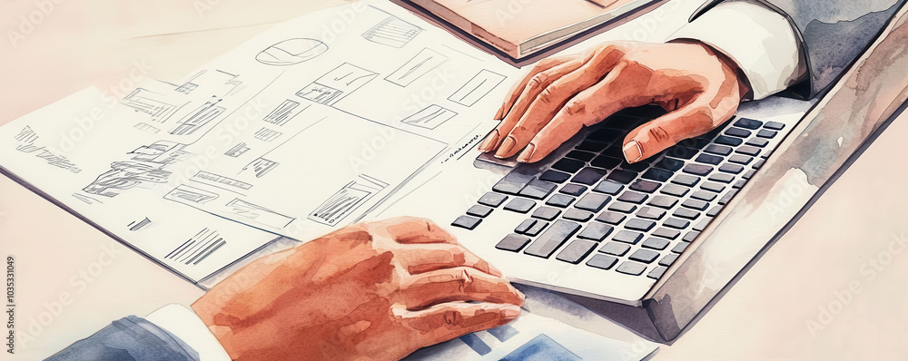 Hands typing together on a shared business document in an online collaboration platform, remote business, policy development Hands typing together on a shared business document in an online collaboration platform, remote business, policy development