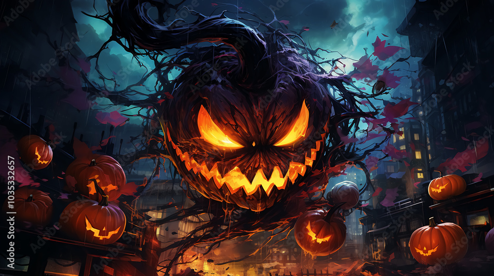 halloween jack o lantern in fire halloween jack o lantern in fire