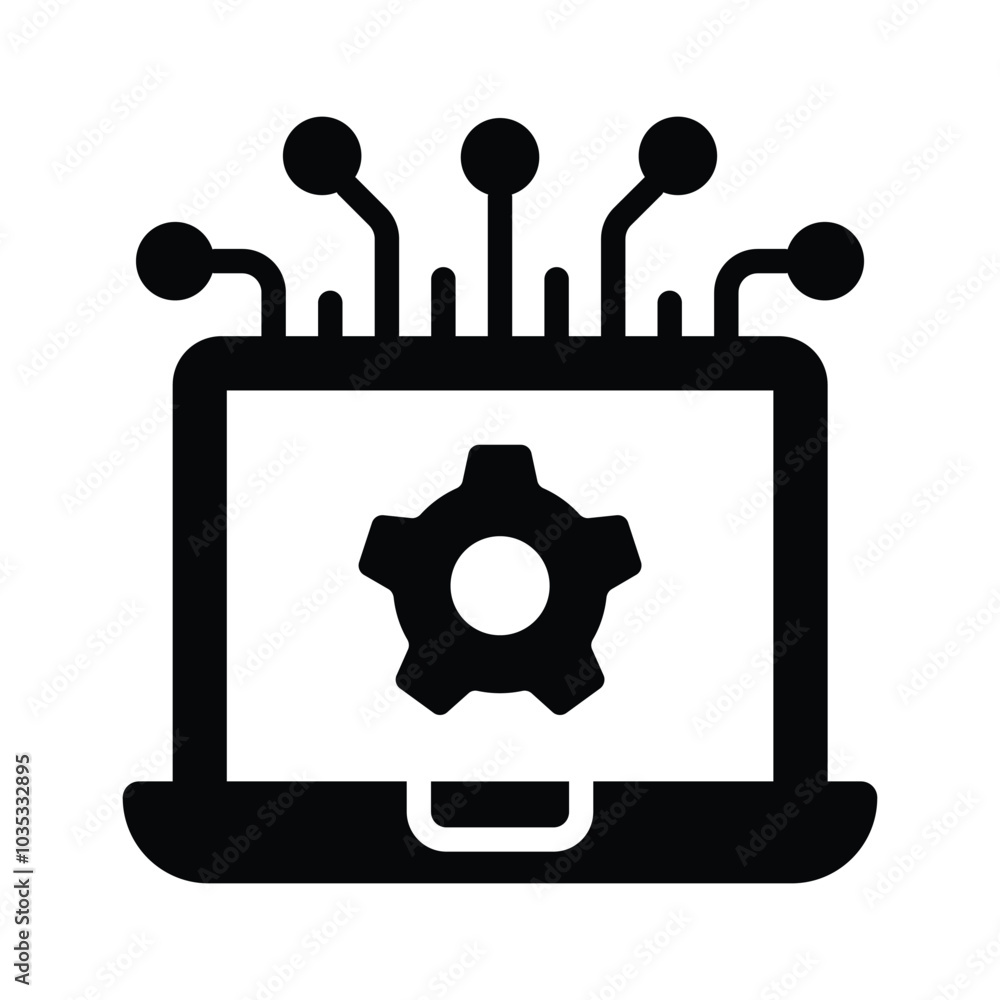 Take a look at this creatively designed laptop configuration icon Take a look at this creatively designed laptop configuration icon