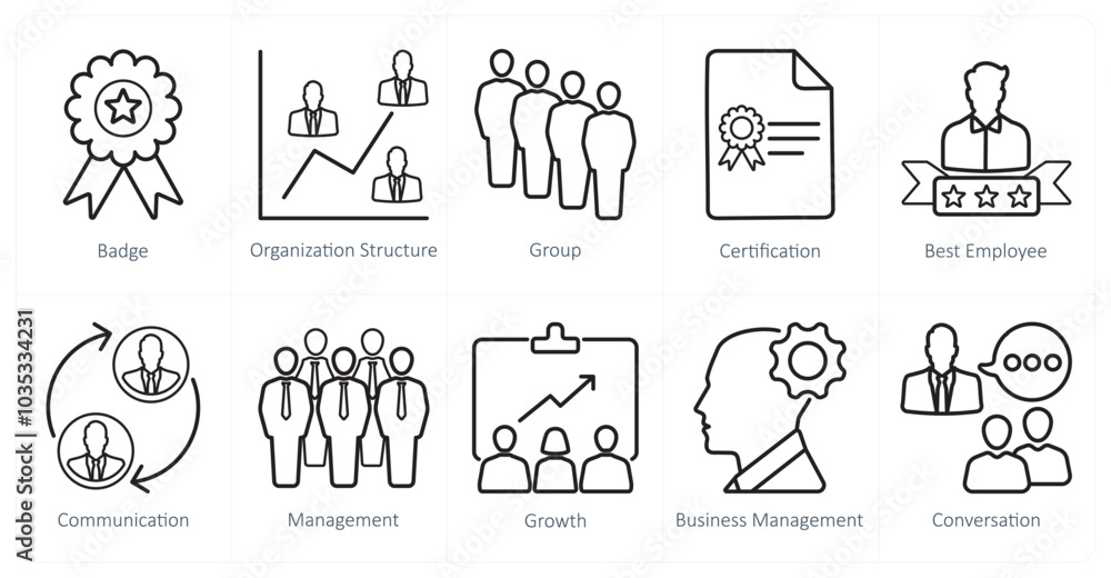 A set of 10 web marketing icons as badge, organization structure, group A set of 10 web marketing icons as badge, organization structure, group