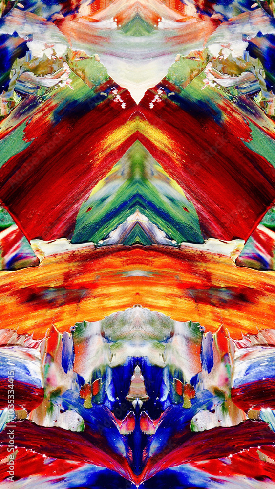 Fototapeta premium Abstract background art . Ethnic pattern. Mixtures of oil paint. Trendy hand painting canvas. Wall decor and Wall art prints Idea. 3D Texture. Art object