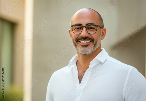 Smiling Man in Glasses.