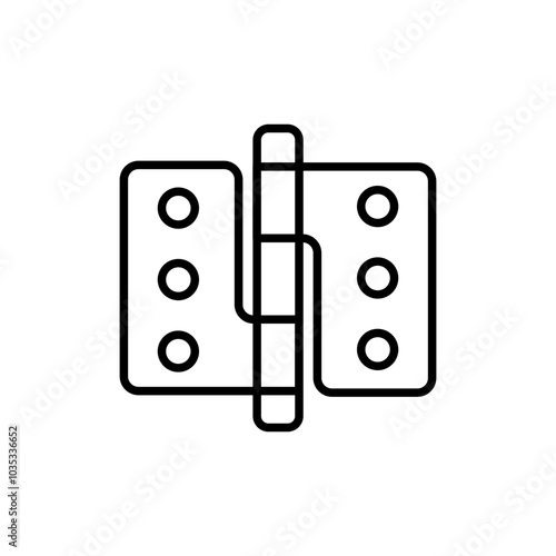 Door hinge outline icons, minimalist vector illustration ,simple transparent graphic element .Isolated on white background