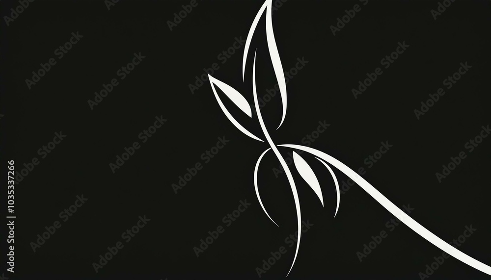 Obraz premium abstract background leaves white on black
