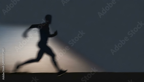 silhouette of a person running motion blur