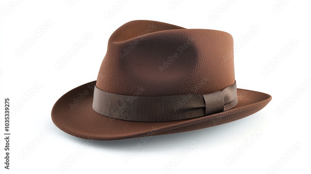 Fedora Hat. Old Fashioned Headwear Isolated on White Background Fedora Hat. Old Fashioned Headwear Isolated on White Background