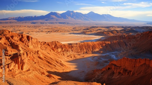 Atacama Desert Landscape: Valle de la Luna near San Pedro de Atacama, Chile photo