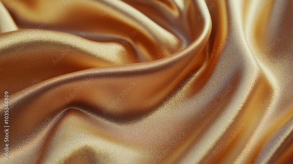 Elegant golden satin silk fabric with a shimmering gradient. Perfect for special occasions like Christmas or birthdays.