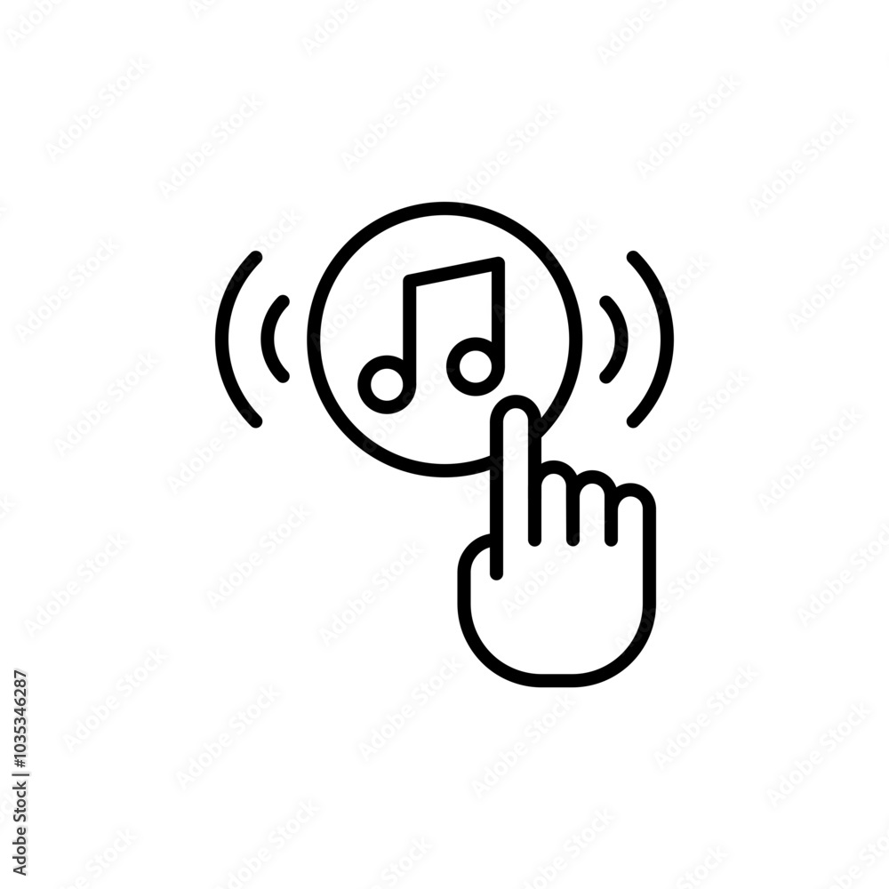 Music streaming outline icons, minimalist vector illustration ,simple transparent graphic element .Isolated on white background