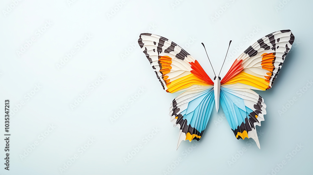Obraz premium A stunning low poly art style butterfly with intricate wings showcasing colorful patterns and unique design elements