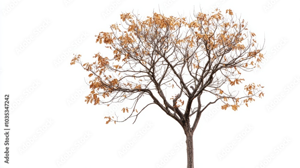 tree with yellow leaves isolated on white tree with yellow leaves isolated on white
