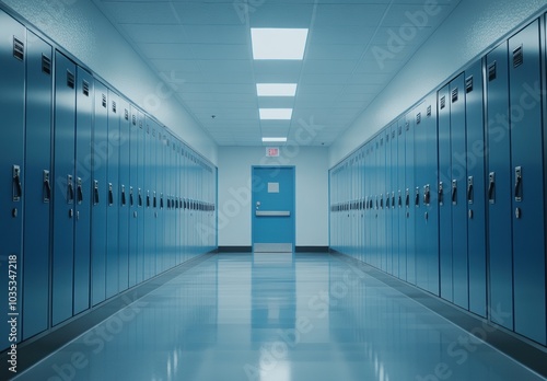 Blue Lockers Hallway.