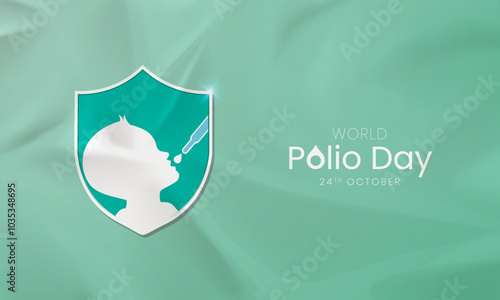 World Polio Day creative concept, Poster, Banner, Advertising, Greeting Card. Polio day design 3d illustration.