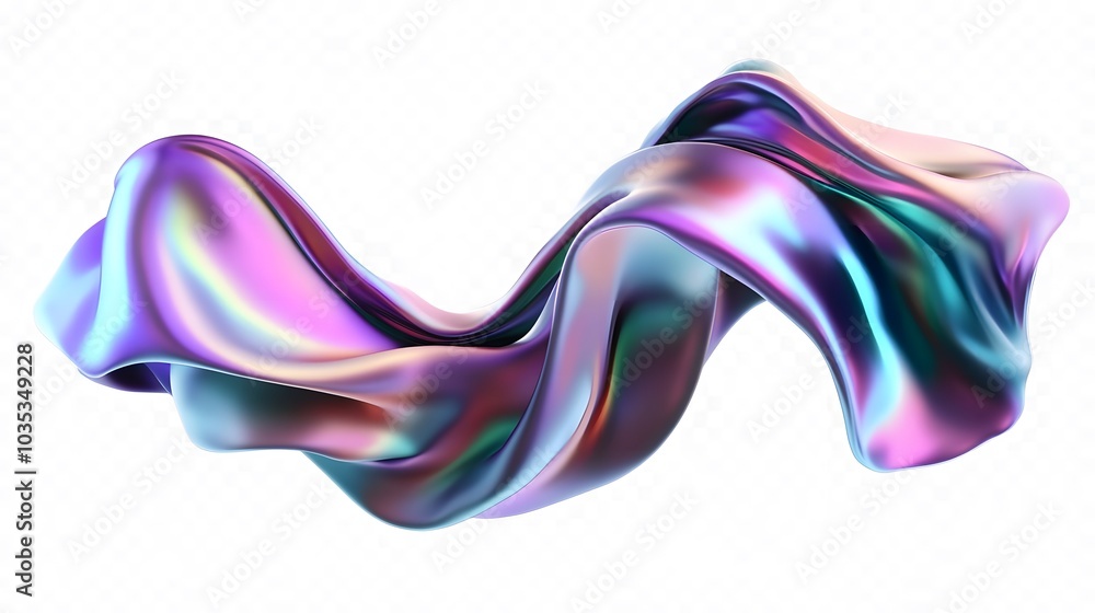 Naklejka premium Iridescent shape, 3d render