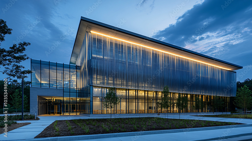 A cultural center facade that reflects local traditions A cultural center facade that reflects local traditions