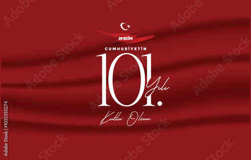 29 Ekim Cumhuriyet Bayramı Kutlama tasarımı Translate: 29 October Republic Day Celebration design