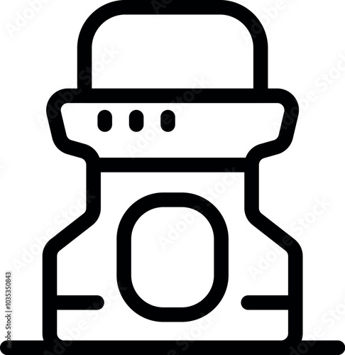 Simple icon of an electric exoskeleton giving superhuman strength for manual work or physical rehabilitation
