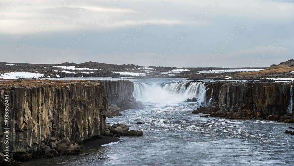 iceland landscape, views of the Dettifoss waterfall, Iceland iceland landscape, views of the Dettifoss waterfall, Iceland