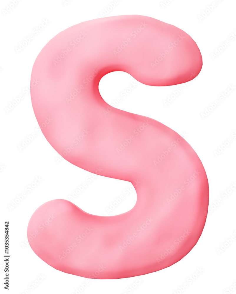 Letter S png pink clay alphabet, transparent background Letter S png pink clay alphabet, transparent background