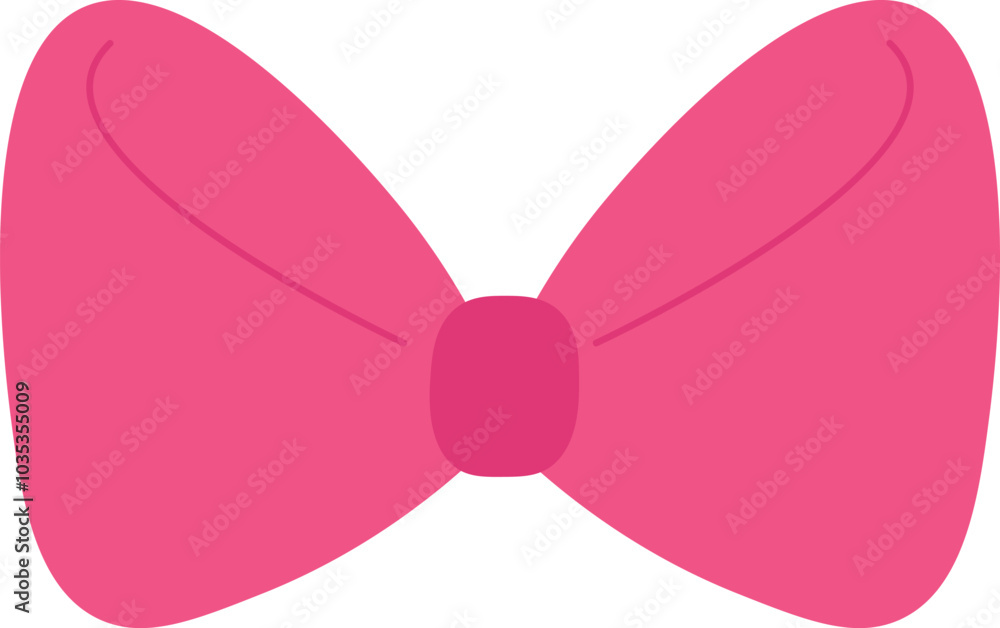 Pink bow color icon. Cute hair ribbon Pink bow color icon. Cute hair ribbon