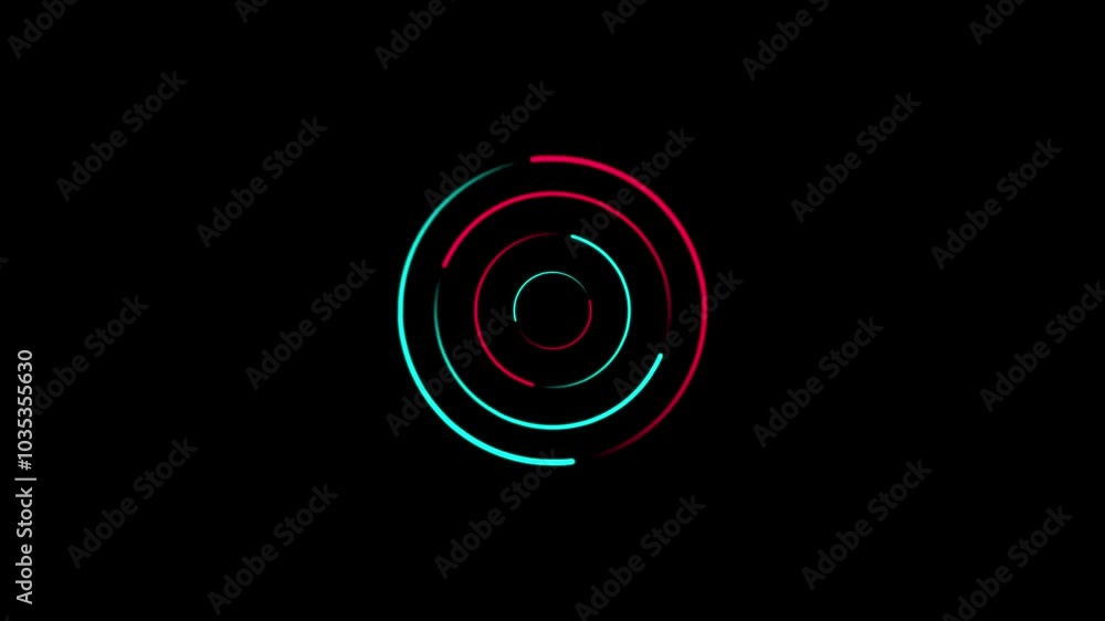 glowing aim or target animation on black background video glowing aim or target animation on black background video
