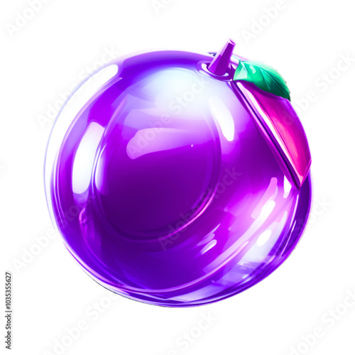 Plum glass texture slot element for casino