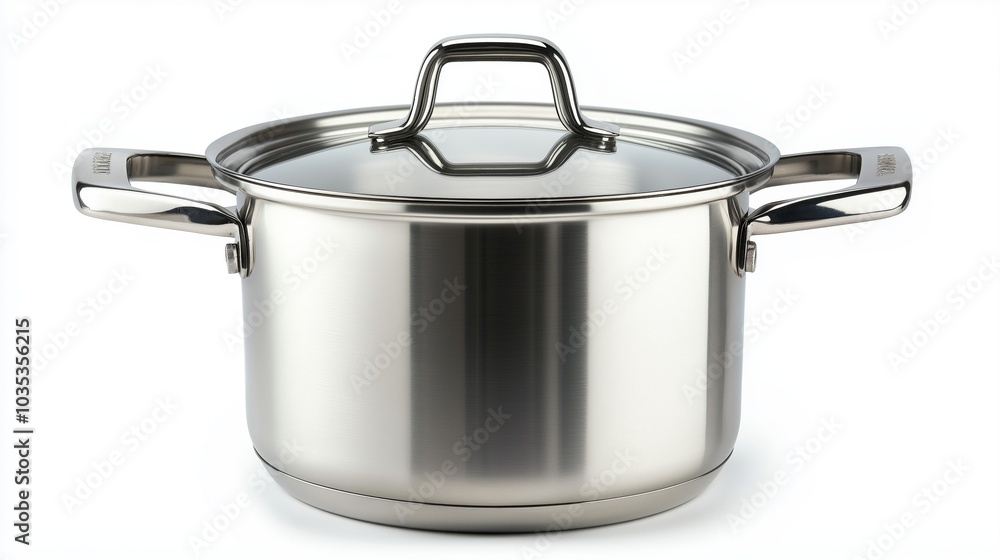 Elegant Stainless Steel Cooking Pot equipped with a Lid for your kitchen needs Elegant Stainless Steel Cooking Pot equipped with a Lid for your kitchen needs