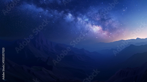 starry night sky over a mountain