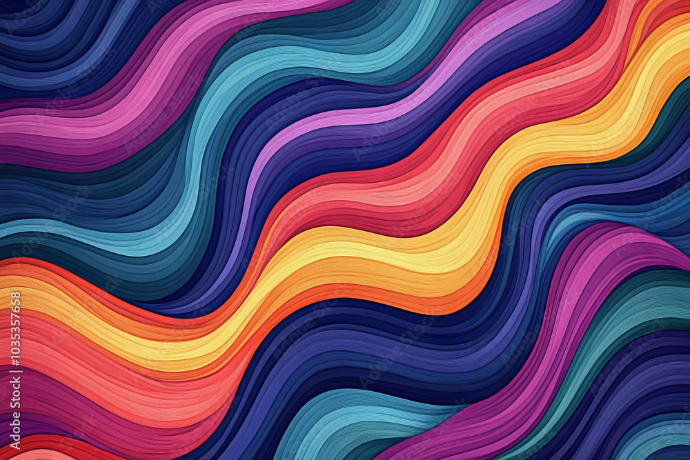 The Vibrant Essence of Abstract Rainbow Groovy Wavy Lines in Digital Art The Vibrant Essence of Abstract Rainbow Groovy Wavy Lines in Digital Art