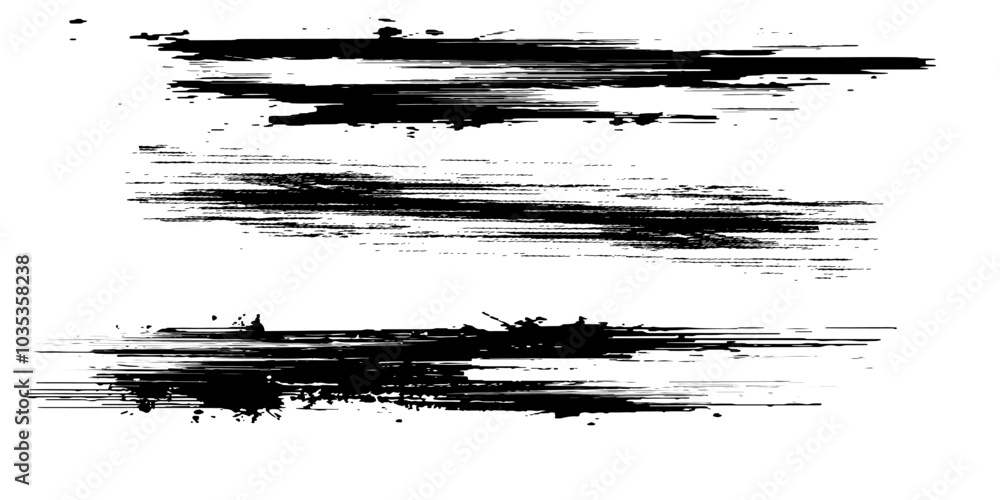 Black brush stroke set isolated on background. Paint brush stroke vector for ink paint, grunge design element, dirt banner, Black brush stroke set isolated on background. Paint brush stroke vector for ink paint, grunge design element, dirt banner,